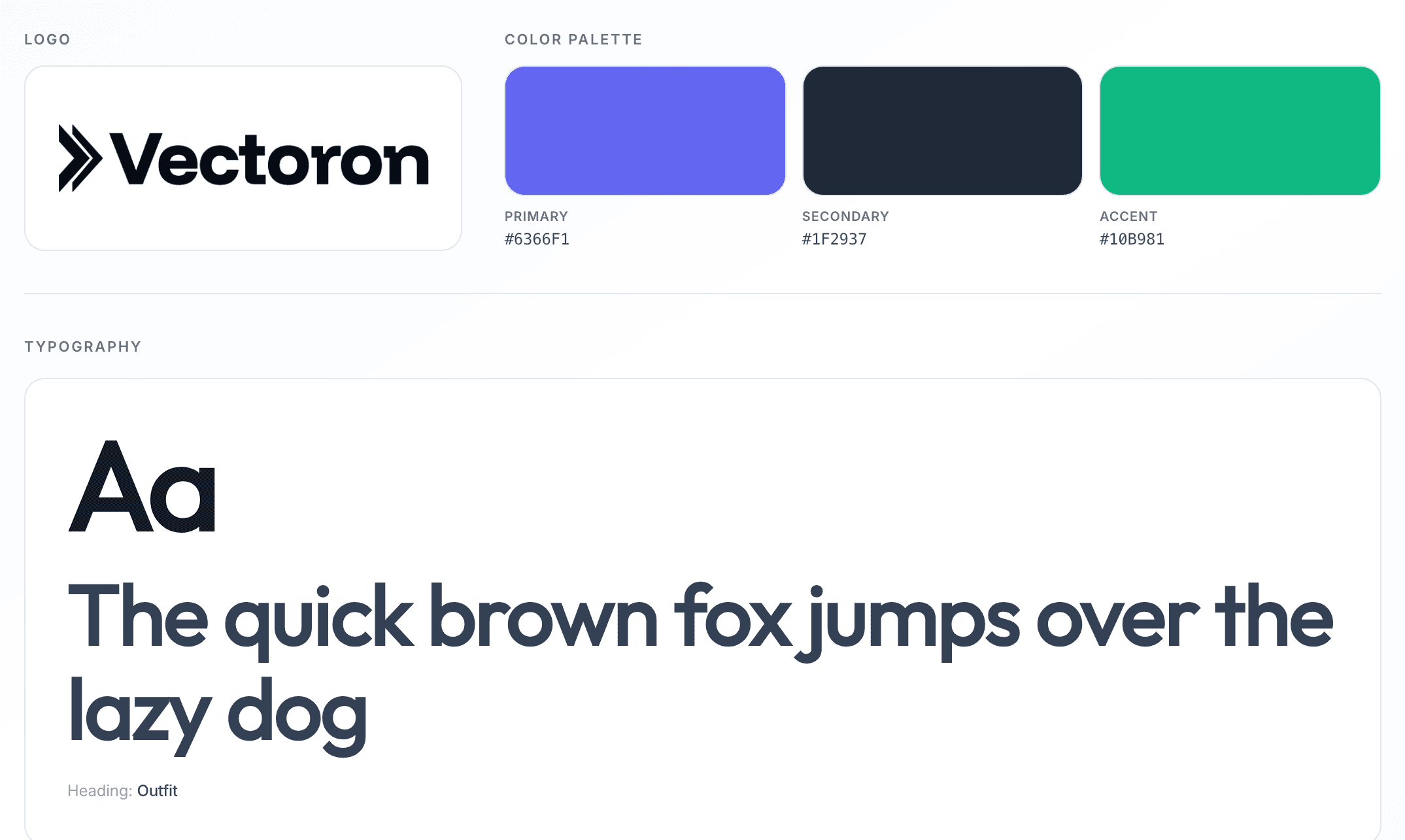 Brand fingerprint showing logo, color palette, typography, and extracted visual identity